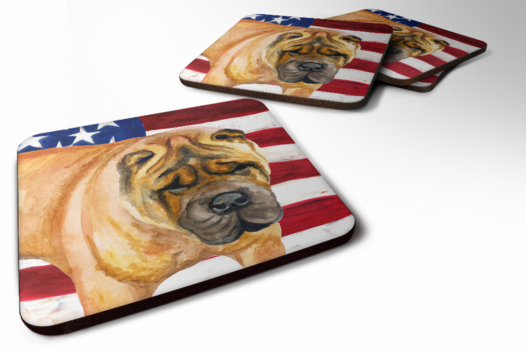 Patriotic Design with Dog Foam Coaster Set of 4 - 652259210930