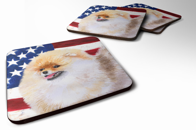 Patriotic Design with Dog Foam Coaster Set of 4 - 652259211142