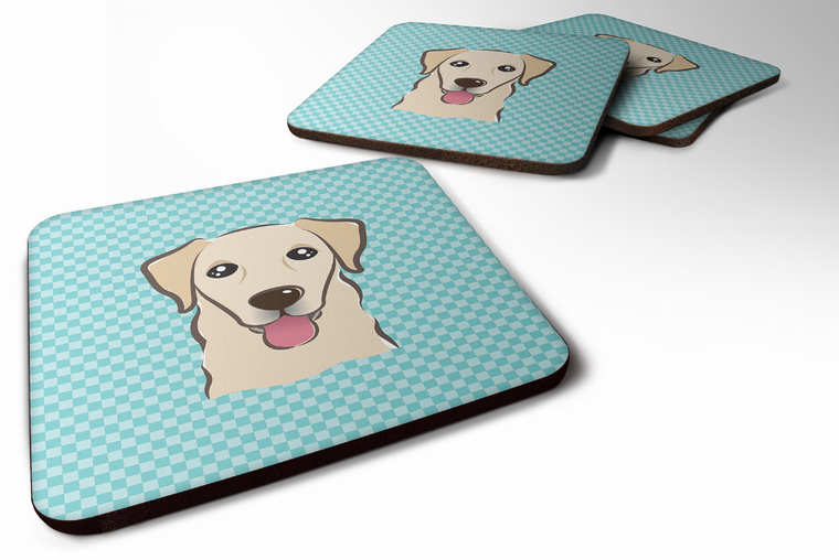 Checkerboard Design with Dog Foam Coaster Set of 4 - 615872894697
