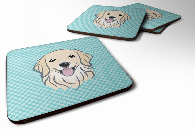 Checkerboard Design with Dog Foam Coaster Set of 4 - 615872894222