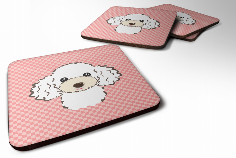 Checkerboard Design with Dog Foam Coaster Set of 4 - 615872895366