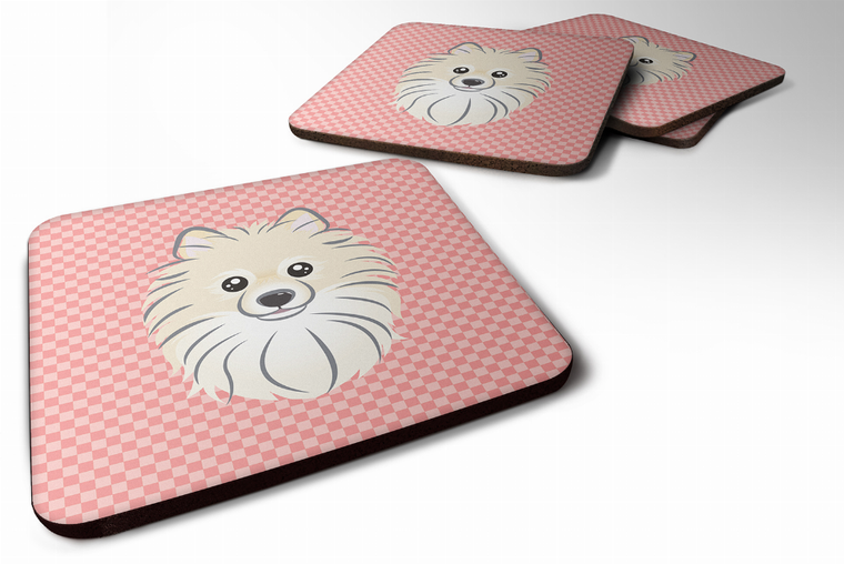 Checkerboard Design with Dog Foam Coaster Set of 4 - 615872894864