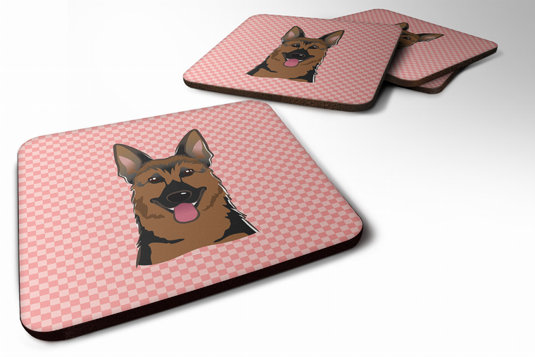 Checkerboard Design with Dog Foam Coaster Set of 4 - 615872894901