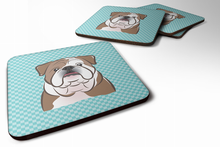 Checkerboard Design with Dog Foam Coaster Set of 4 - 615872894369
