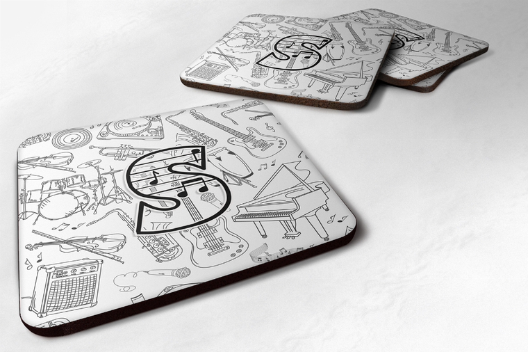 Letter Musical Note Letters Foam Coaster Set of 4 - 615872973309