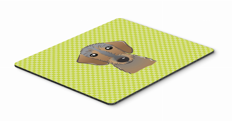 Checkerboard Design with Dog Mouse Pad, Hot Pad or Trivet - 615872914340