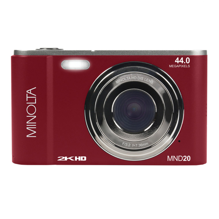 MND20 16x Digital Zoom 44 MP/2.7K Ultra HD Digital Camera (Red) - 084438962260