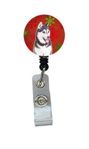 Red Snowflakes Retractable Badge Reel - 615872868896