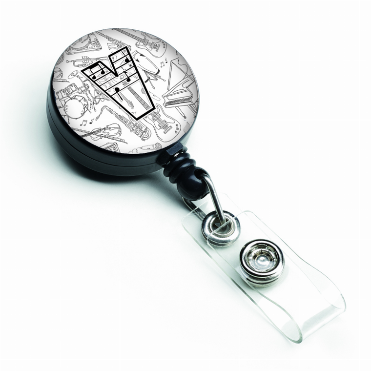 Musical Note Letters Retractable Badge Reel - 638508555205