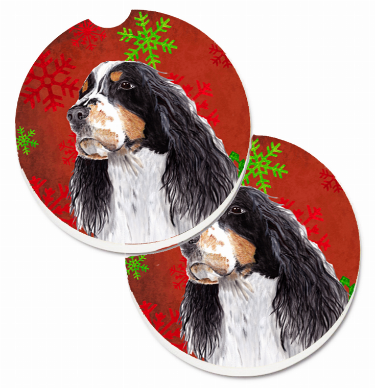 Dog Themed Holiday Christmas Cup Holder Car Coasters (Set of 2) - 638508591845