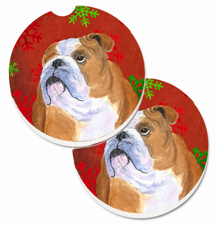 Dog Themed Holiday Christmas Cup Holder Car Coasters (Set of 2) - 638508592613