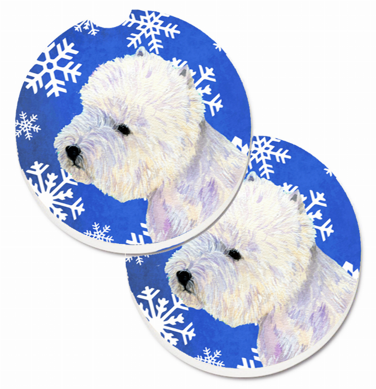 Dog Themed Holiday Christmas Cup Holder Car Coasters (Set of 2) - 638508588548