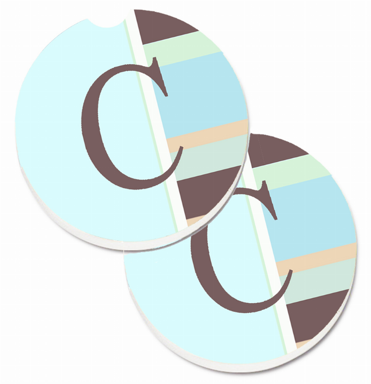 Letter Monogram Cup Holder Car Coasters (Set of 2) - 638508567314