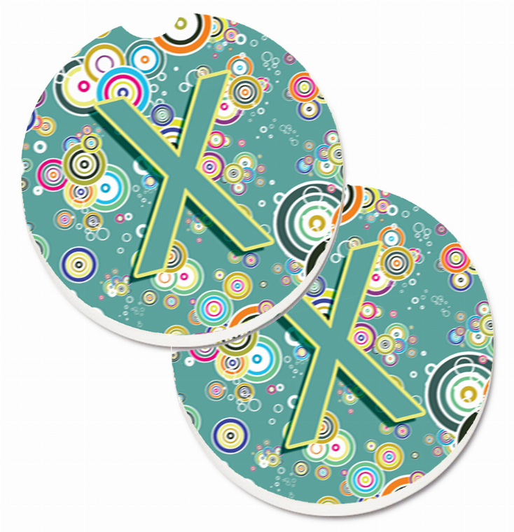 Letter Circle Circle Initial Alphabet Cup Holder Car Coasters (Set of 2) - 638508587213