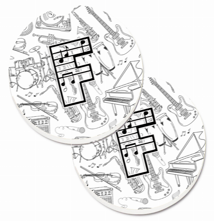 Letter Musical Letters Cup Holder Car Coasters (Set of 2) - 638508584953