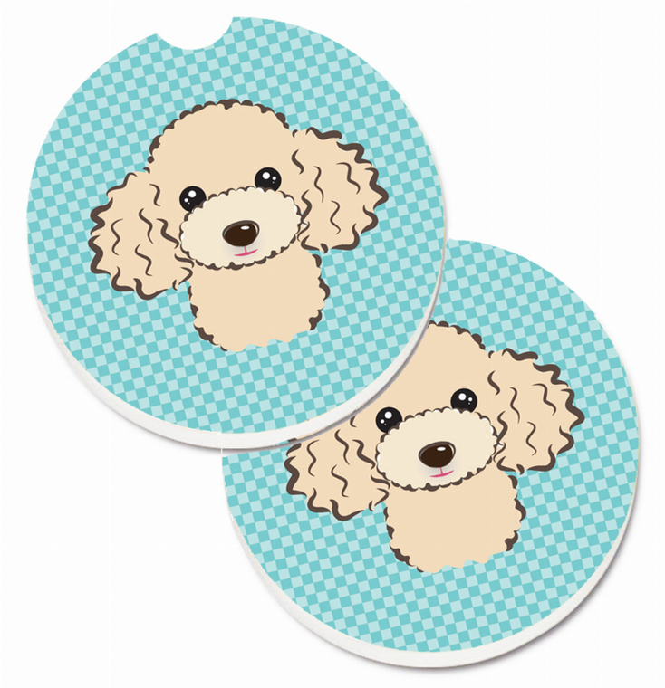 Dog Themed Checkered Cup Holder Car Coasters (Set of 2) - 638508564504