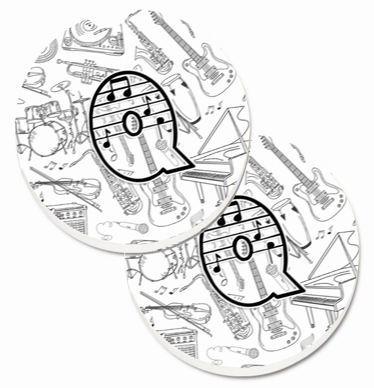 Letter Musical Letters Cup Holder Car Coasters (Set of 2) - 638508585066