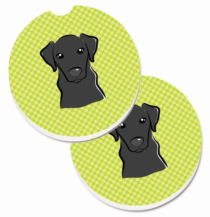 Dog Themed Checkered Cup Holder Car Coasters (Set of 2) - 638508565518