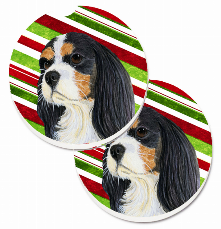 Dog Themed Holiday Christmas Cup Holder Car Coasters (Set of 2) - 638508589446