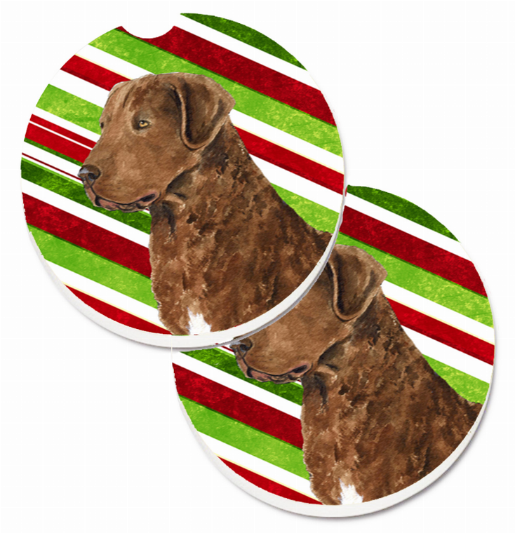 Dog Themed Holiday Christmas Cup Holder Car Coasters (Set of 2) - 638508594280
