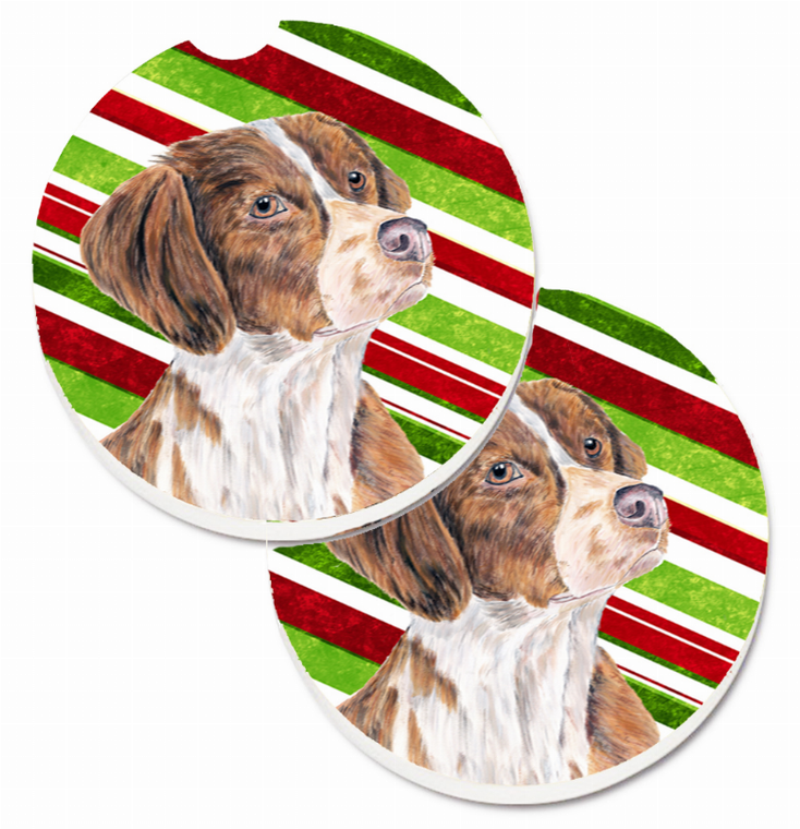 Dog Themed Holiday Christmas Cup Holder Car Coasters (Set of 2) - 638508591326