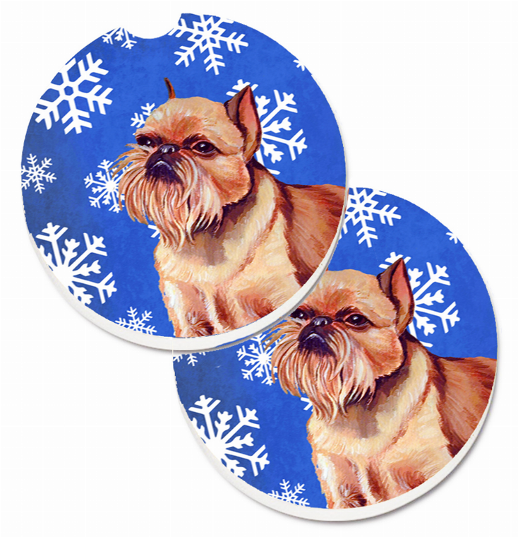 Dog Themed Holiday Christmas Cup Holder Car Coasters (Set of 2) - 638508589408