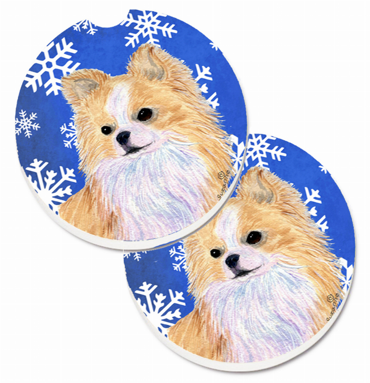 Dog Themed Holiday Christmas Cup Holder Car Coasters (Set of 2) - 638508592712