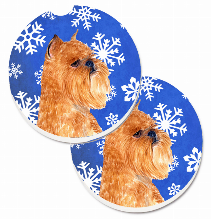 Dog Themed Holiday Christmas Cup Holder Car Coasters (Set of 2) - 638508594617