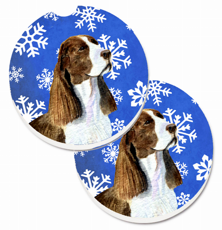 Dog Themed Holiday Christmas Cup Holder Car Coasters (Set of 2) - 638508594013