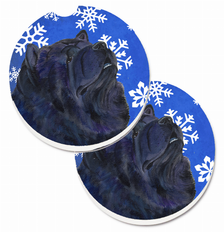 Dog Themed Holiday Christmas Cup Holder Car Coasters (Set of 2) - 638508592828