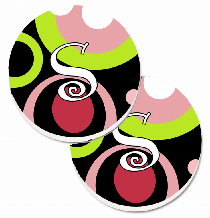 Letter Monogram Retro Cup Holder Car Coasters (Set of 2) - 638508563545