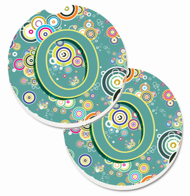 Letter Circle Circle Initial Alphabet Cup Holder Car Coasters (Set of 2) - 638508587121