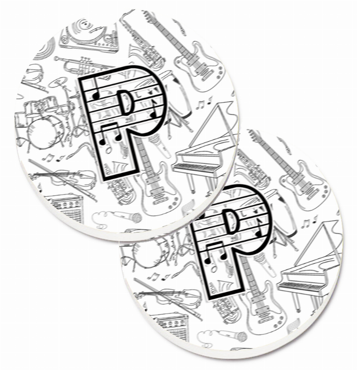 Letter Musical Letters Cup Holder Car Coasters (Set of 2) - 638508585059