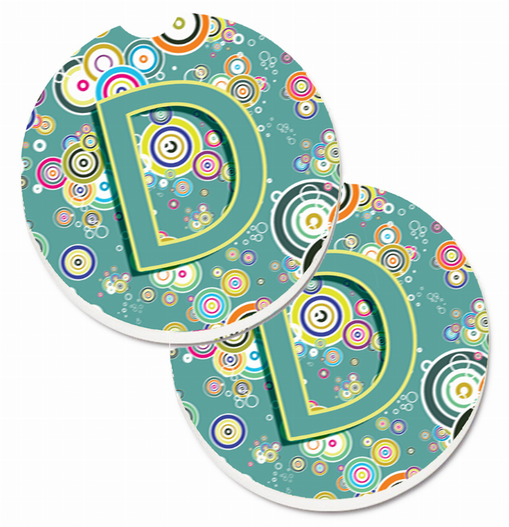 Letter Circle Circle Initial Alphabet Cup Holder Car Coasters (Set of 2) - 638508587015