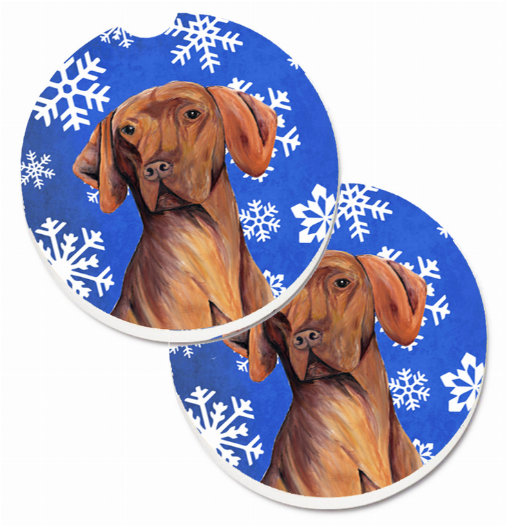 Dog Themed Holiday Christmas Cup Holder Car Coasters (Set of 2) - 638508591616