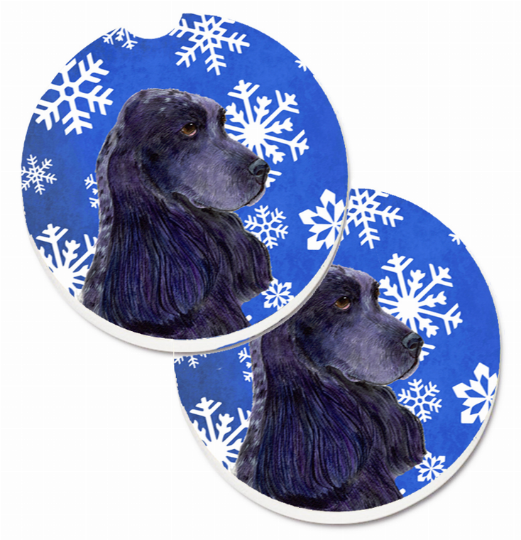 Dog Themed Holiday Christmas Cup Holder Car Coasters (Set of 2) - 638508592903