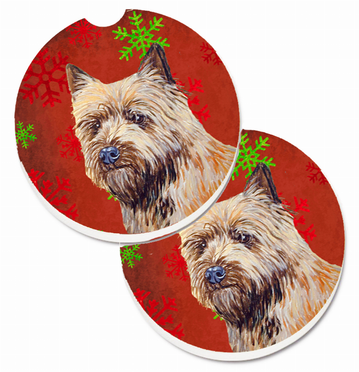Dog Themed Holiday Christmas Cup Holder Car Coasters (Set of 2) - 638508588326