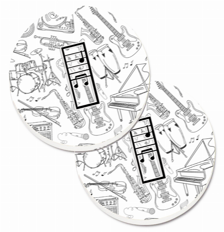 Letter Musical Letters Cup Holder Car Coasters (Set of 2) - 638508584984