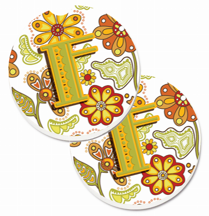 Letter Floral Cup Holder Car Coasters (Set of 2) - 638508583925