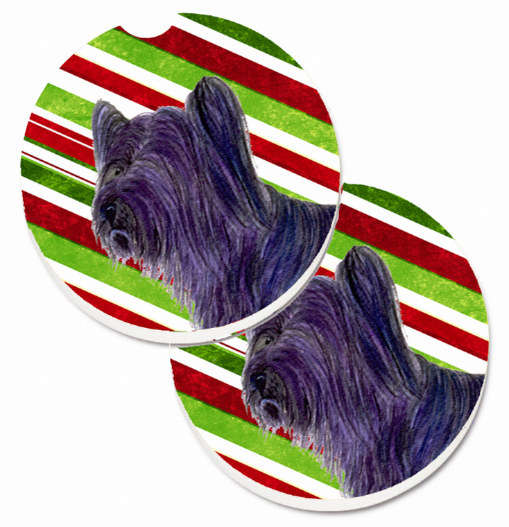 Dog Themed Holiday Christmas Cup Holder Car Coasters (Set of 2) - 638508594945