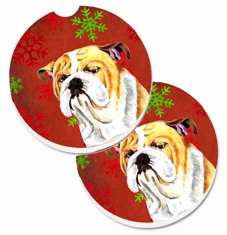 Dog Themed Holiday Christmas Cup Holder Car Coasters (Set of 2) - 638508591975