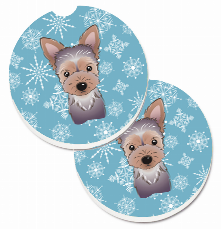 Dog Themed Holiday Christmas Cup Holder Car Coasters (Set of 2) - 638508566119