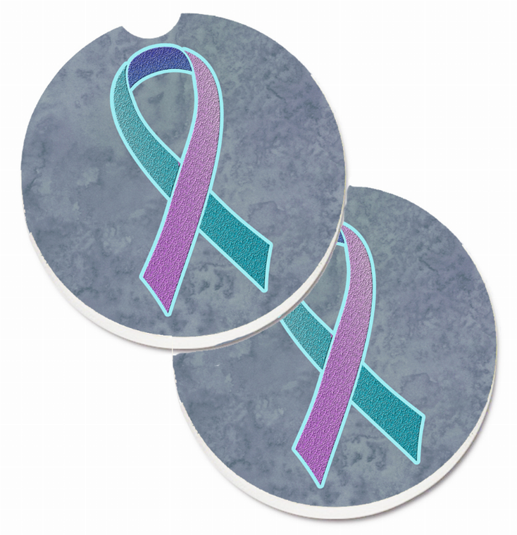 Cancer Awareness Cup Holder Car Coasters (Set of 2) - 638508563804