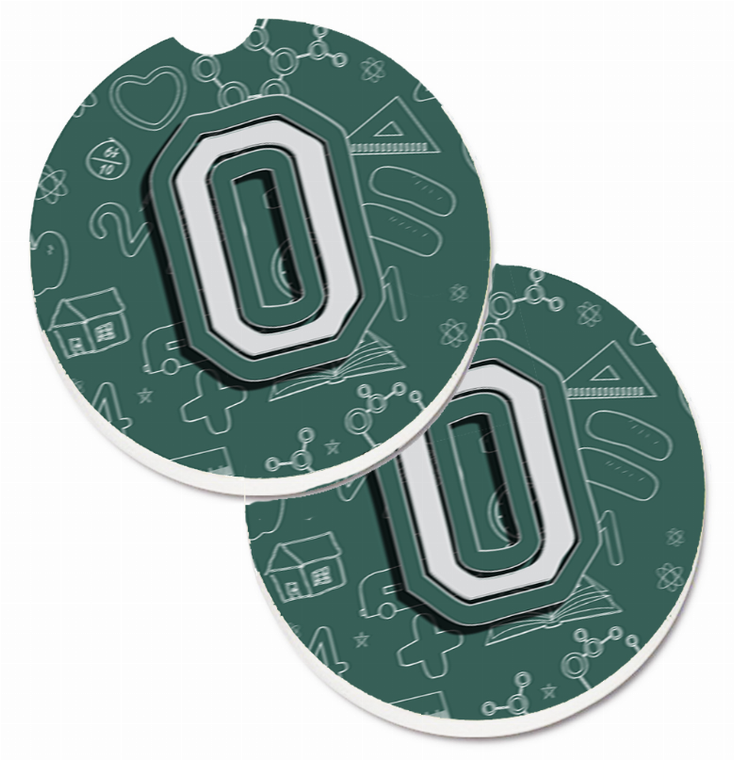 Letter Back to School Initial Cup Holder Car Coasters (Set of 2) - 638508585820