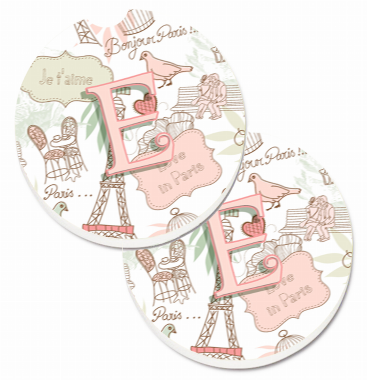 Letter Love in Paris Cup Holder Car Coasters (Set of 2) - 638508583659