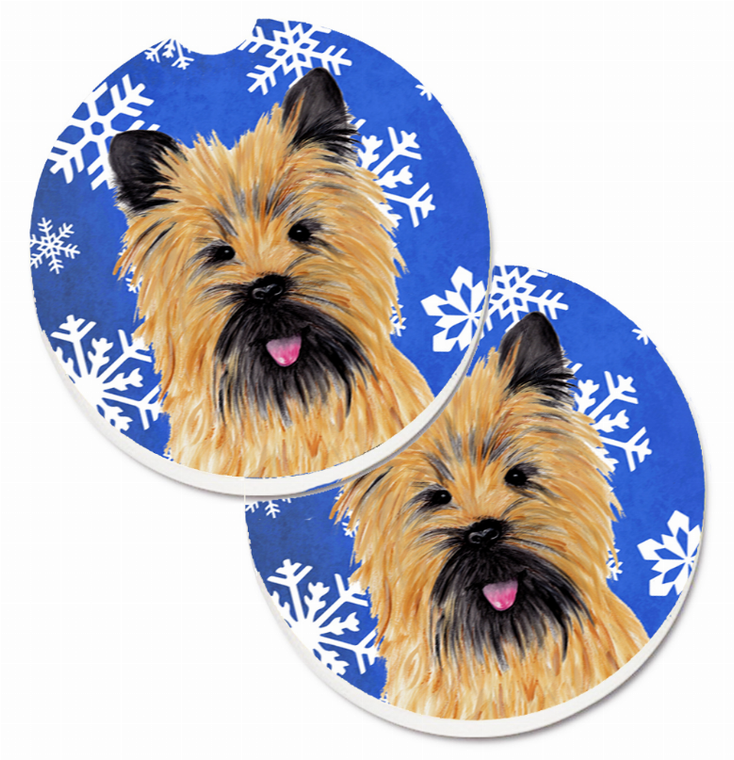 Dog Themed Holiday Christmas Cup Holder Car Coasters (Set of 2) - 638508591586
