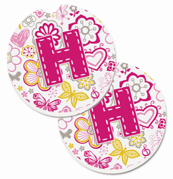 Letter Floral Cup Holder Car Coasters (Set of 2) - 638508584458
