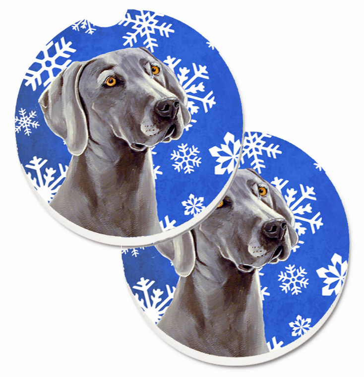 Dog Themed Holiday Christmas Cup Holder Car Coasters (Set of 2) - 638508589279