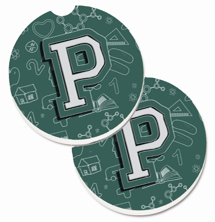 Letter Back to School Initial Cup Holder Car Coasters (Set of 2) - 638508585837