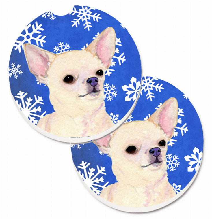 Dog Themed Holiday Christmas Cup Holder Car Coasters (Set of 2) - 638508592705